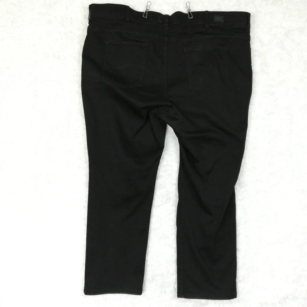Lee Womens Jeans Flex Motion Straight Leg Black Denim Mid Rise Regular Plus 24W